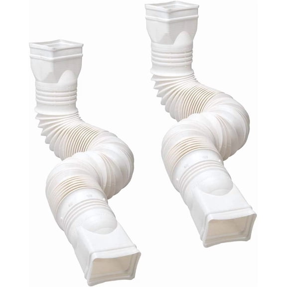 Amerimax 2-Pack White Flexible Downspout Extension Gutter Connector Rainwater Drainage