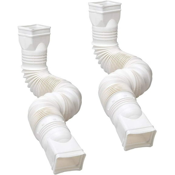 Amerimax 2-Pack White Flexible Downspout Extension Gutter Connector Rainwater Drainage