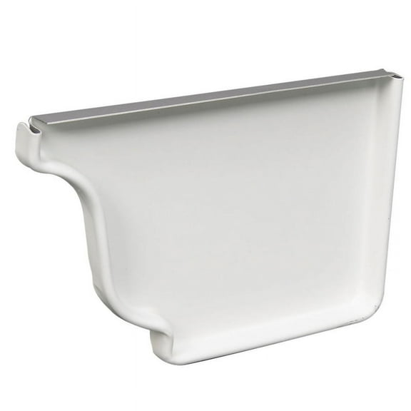 Amerimax 4.5 in. H X 6 in. W White Aluminum K Right End Cap