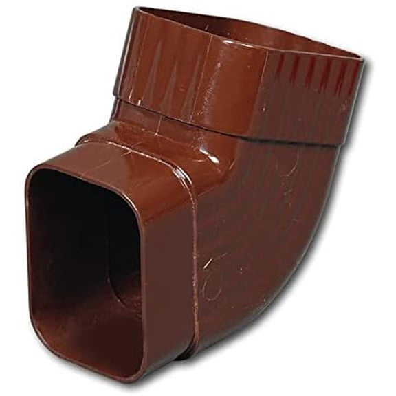 Amerimax 4.5 in. H x 5 in. W x 4.5 in. L Brown Vinyl B Gutter Elbow - Case of: 20;20