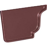 Amerimax 5 In. Galvanized Brown Left Gutter End Cap 3320519
