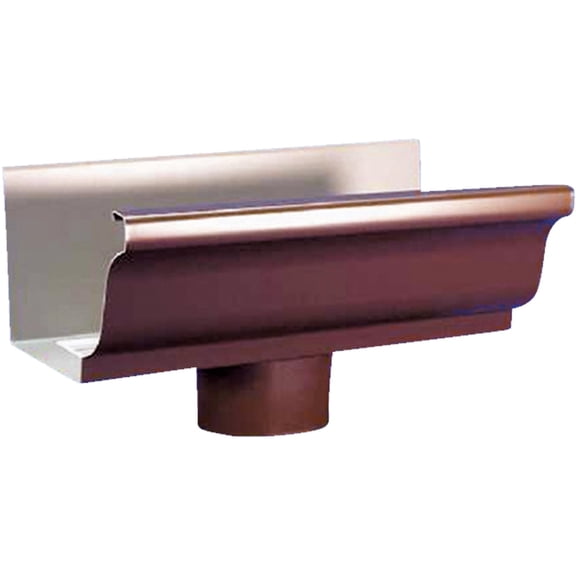 Amerimax Home Products Gutter Drop Outlet K Style - Galvanized - 5 In, Brown — Indoor & Outdoor Use, NEC-Compliant