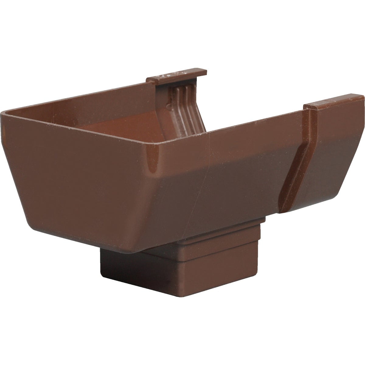 Amerimax 5 In. Contemporary Vinyl Brown Gutter End with Drop Outlet ...