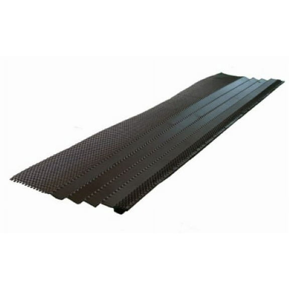 Amerimax 6380X 36" Dark Gray Steel K-Style Mesh Hoover Dam Gutter Cover Guard - Quantity of 3