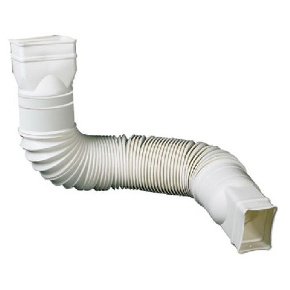 Amerimax 85010 Universal White Flexible Poly Downspout Extension