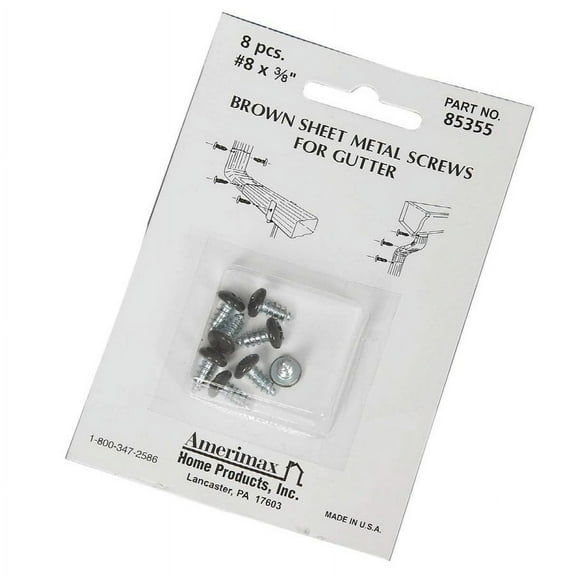 Amerimax 85355 Sheet Metal Screws, 3/8", Brown