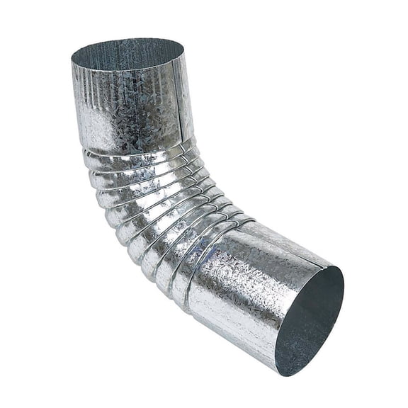 Amerimax 9 in. H X 3 in. W X 3 in. L Metallic Galvanized Steel Half Round Gutter Elbow