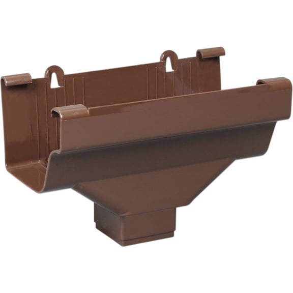 Amerimax 9 in. H x 6.25 in. W x 9 in. L Brown Vinyl Gutter Drop Outlet - Case of: 6;