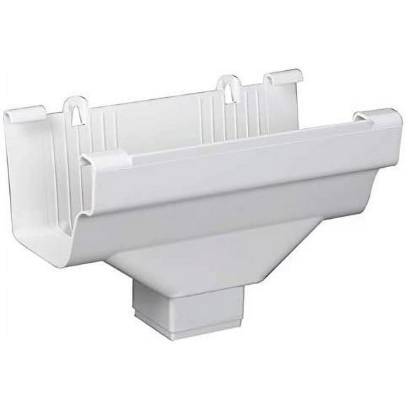 Amerimax 9 in. H x 6.25 in. W x 9 in. L White Vinyl Gutter Drop Outlet - Case of: 6;6
