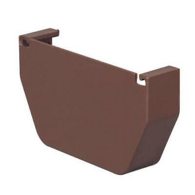 Amerimax Contemporary Brown Vinyl Gutter End Cap 5.8 in. L x 5.8 in. H