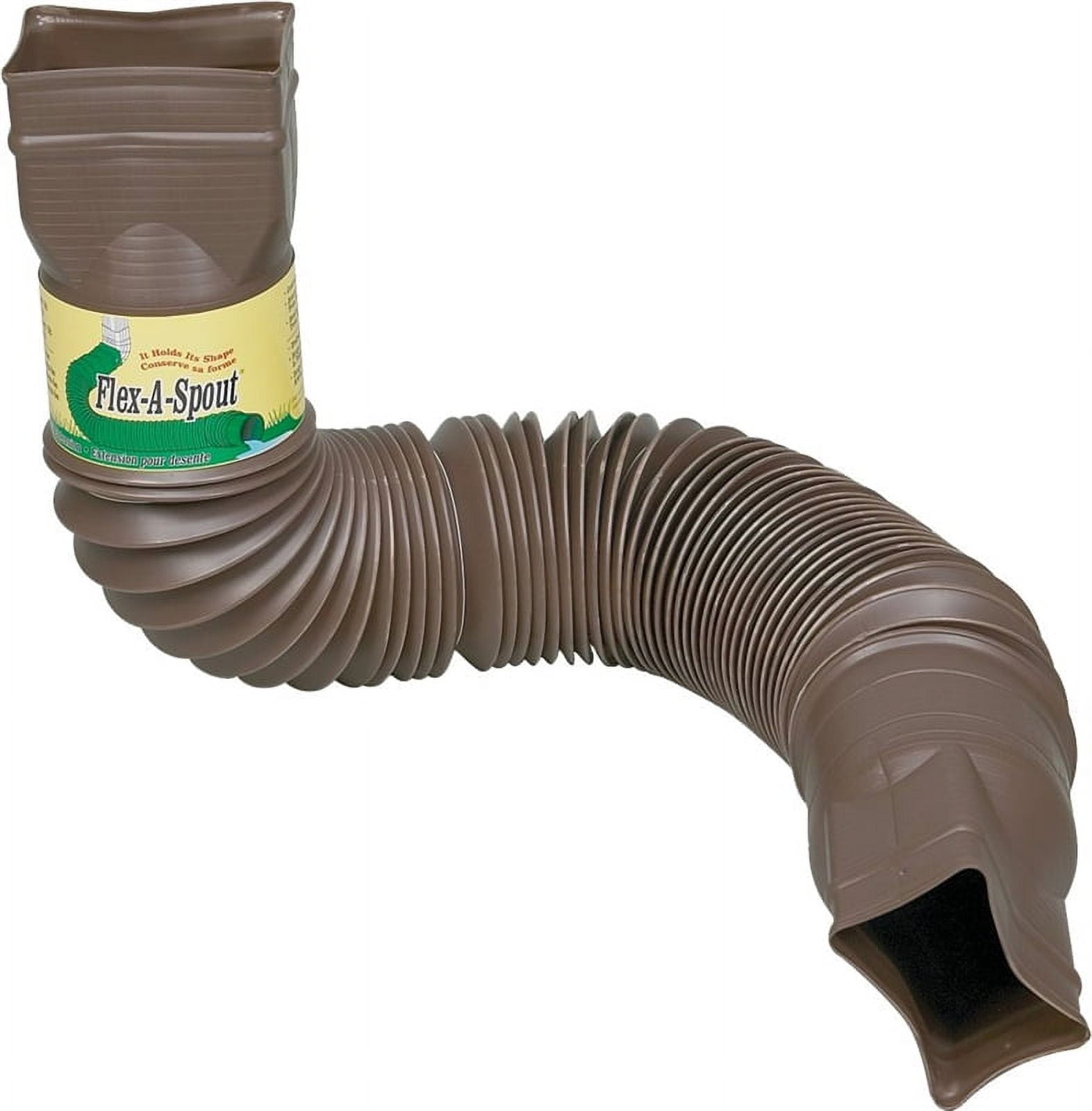 Amerimax Flex-A-Spout 85019 Downspout Extension, 22 to 55 in L Extended, Vinyl, Brown