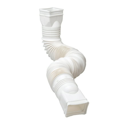 Amerimax Flex-a-Spout Downspout Extension, White Roof Gutter Accessories