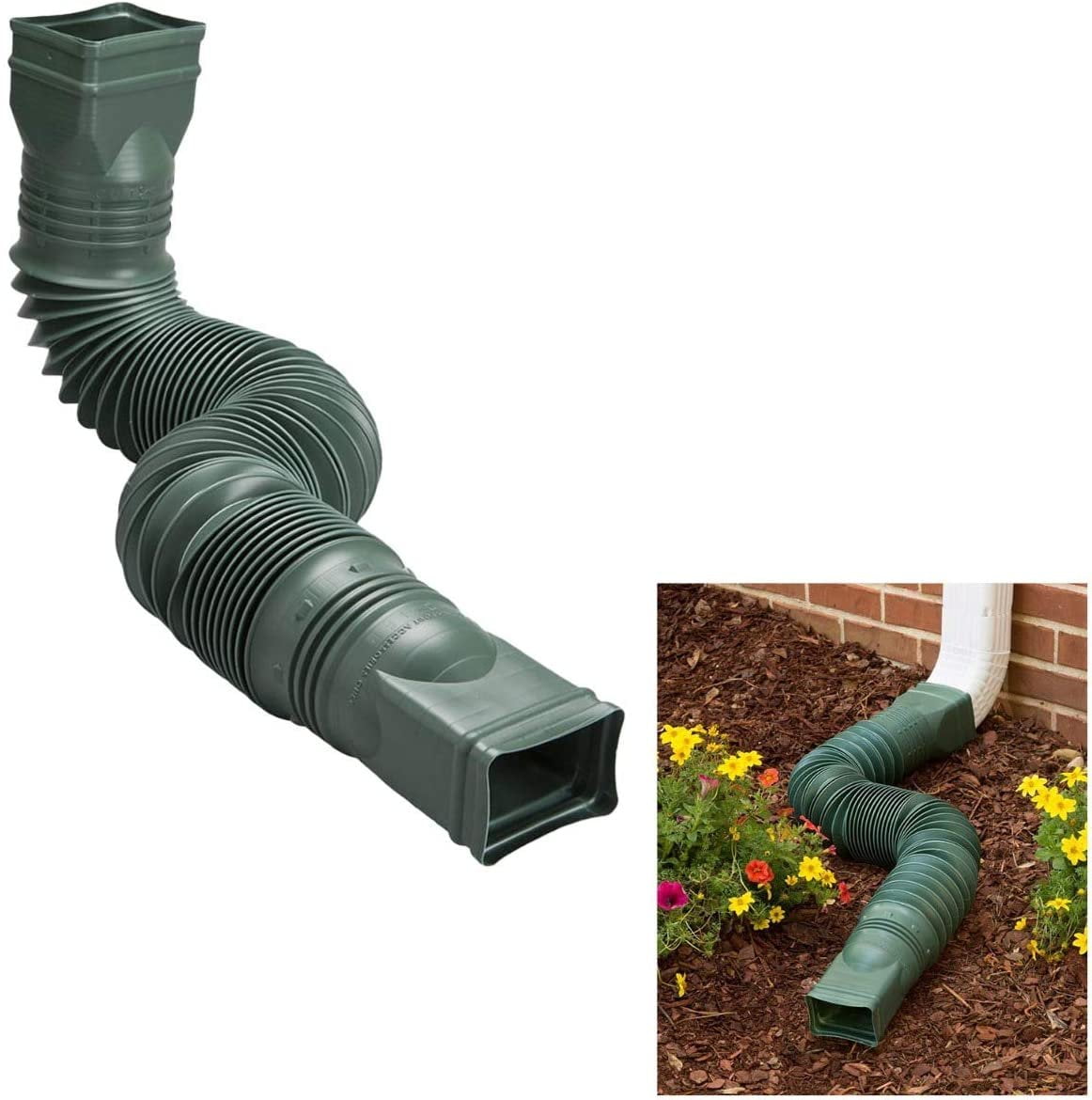 Amerimax Green Flexible Downspout Extension Gutter Connector Rainwater Drainage