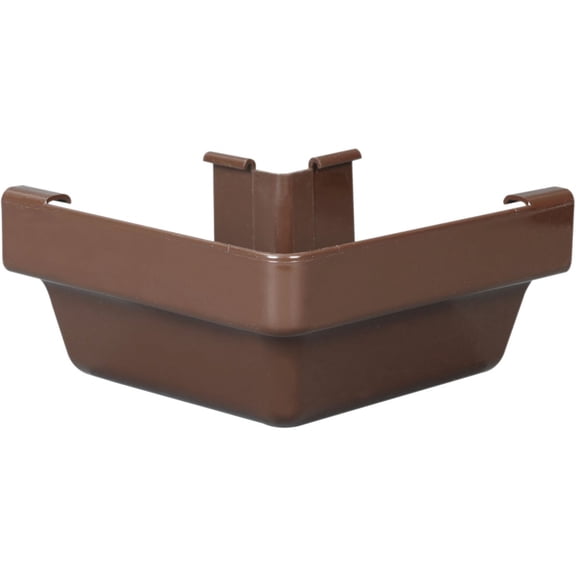 Amerimax Gutter Outside Miter, K-Style, Traditional, Vinyl, Brown, 5-in.