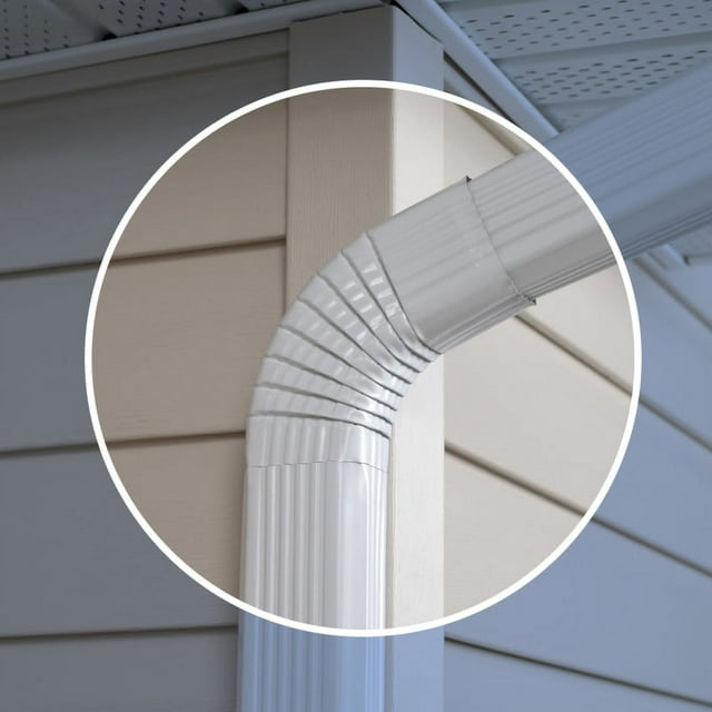 Amerimax Home Product 47265 3 x 4 in. B Elbow Downspout - White Aluminum