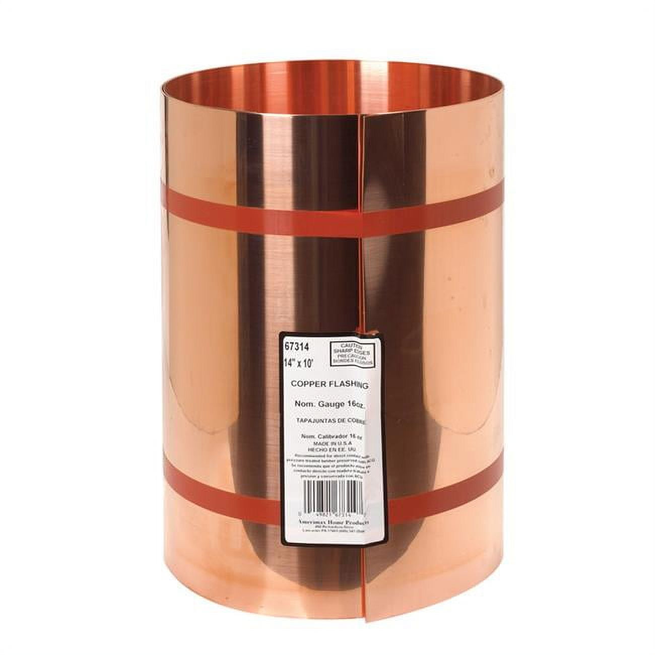 Amerimax Home 67314 14 in. x 10 ft. Roof Materials Copper Flashing