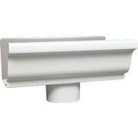 Amerimax Home Products Gutter End With Drop Outlet - Galvanized - 4 In, White