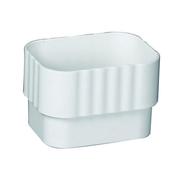 Amerimax 2 In. x 3 In. Traditional K-Style White Vinyl Downspout Connector