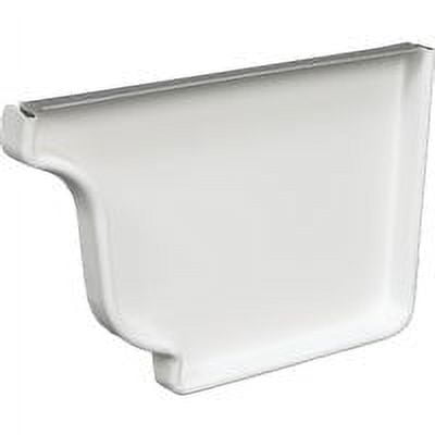Amerimax 5 In. Galvanized White Right Gutter End Cap 33006