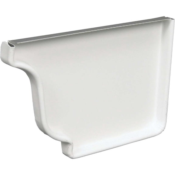 AMERIMAX HOME PRODUCTS 33006 5-Inch Galvanized Right End Cap, White