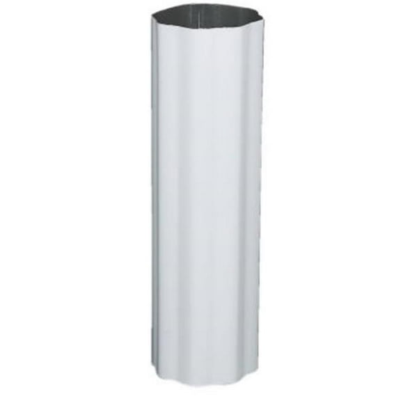 Amerimax Home Products 4601800120 4 x 10 in. Round Aluminum Corrugated Downspout - White, Pack of 10