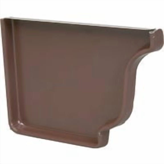 Amerimax Home Products Amerimax 4 In. Galvanized Brown Left Gutter End Gap