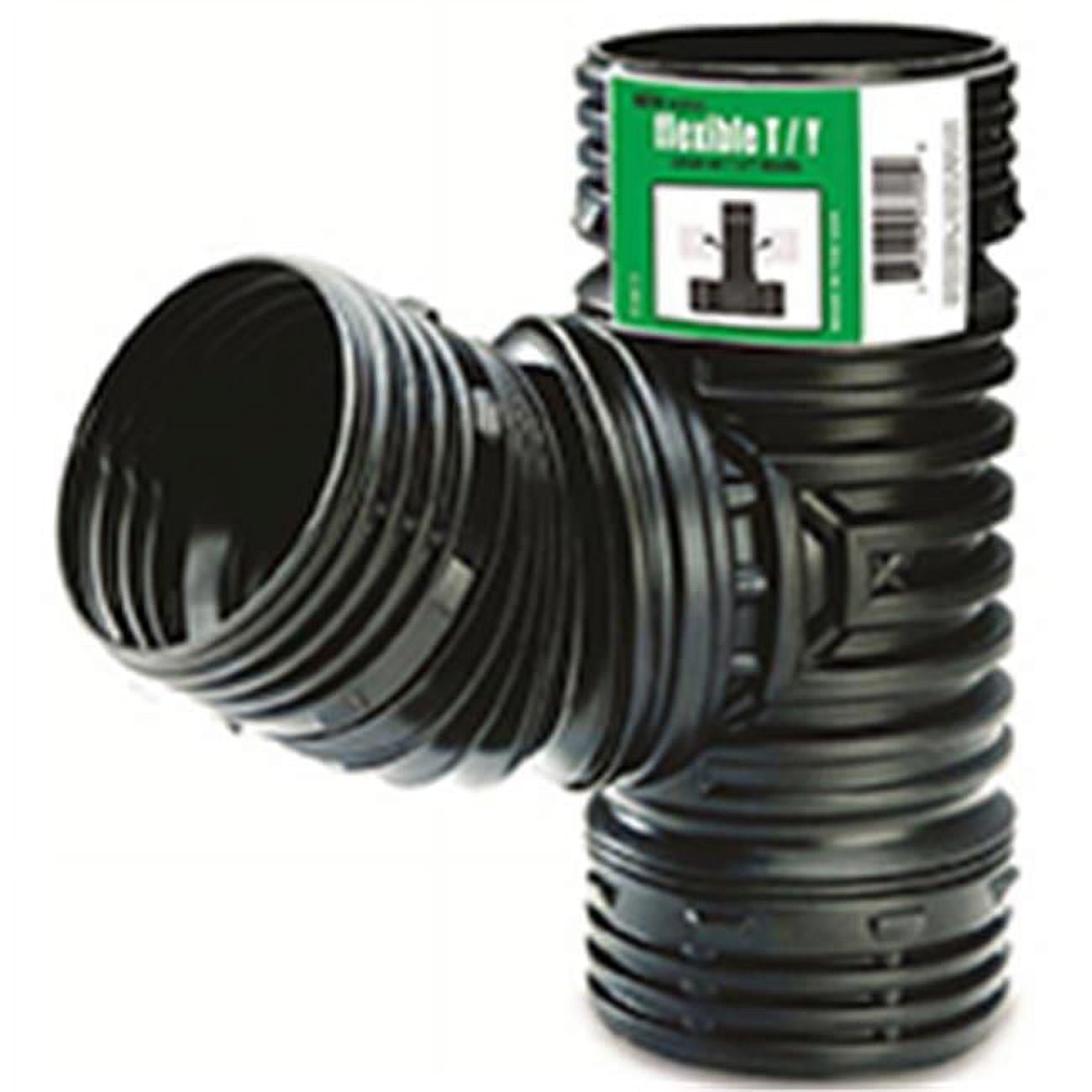 Flex-Drain 4" Black Polypropylene Snap Combination Tee Wye