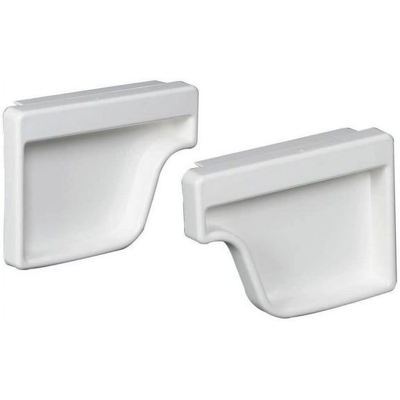Amerimax Home Products M0611 End Cap Sets White Vinyl - Each