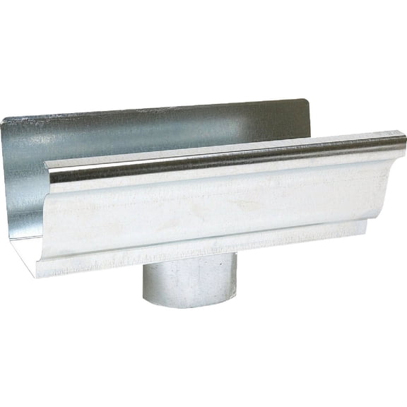 Amerimax Home Products K Style Gutter Outlet - Galvanized Steel - 4 In. x 3 In.