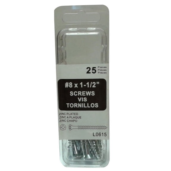 Amerimax Home Products Wood Screw - Rust Resistant, Zinc - 1.5 In, 25 Pack