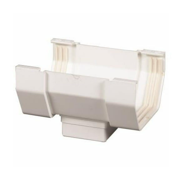 Amerimax T0506 Contemporary Center Outlet, 5 in Gutter, Vinyl, White