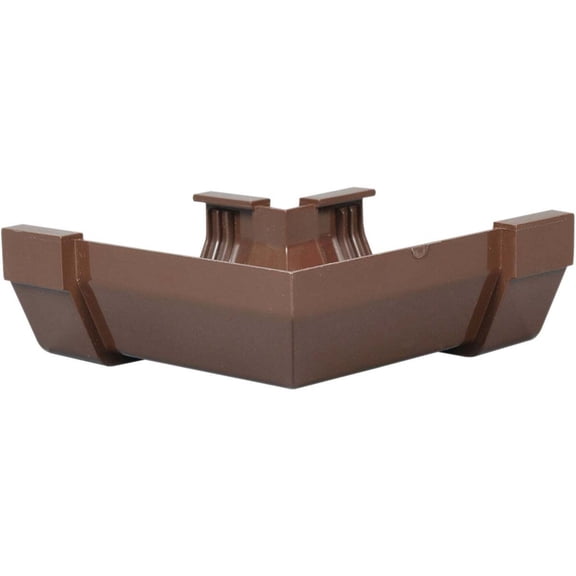 Amerimax T1503 Gutter Miter, Contemporary, Vinyl, Brown, 5-In. - Quantity 1