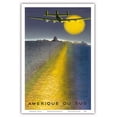 thumbnail image 1 of Amerique Du Sud (South America) - Vintage Airline Travel Poster by Victor Vasarely c.1946 - Master Art Print (Unframed) 12in x 18in, 1 of 4