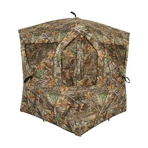 Ameristep Brickhouse 3 Person Ground Hunting Concealment Blind, RealTree Edge