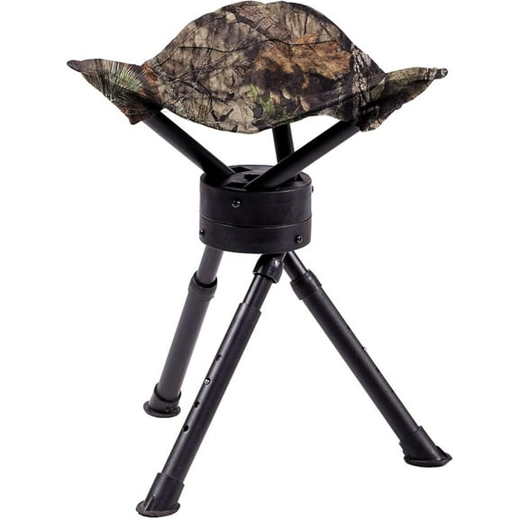 Ameristep Portable Folding Design Hunting Lightweight Tripod Swivel Stool, Mossy Oak Break-Up Country