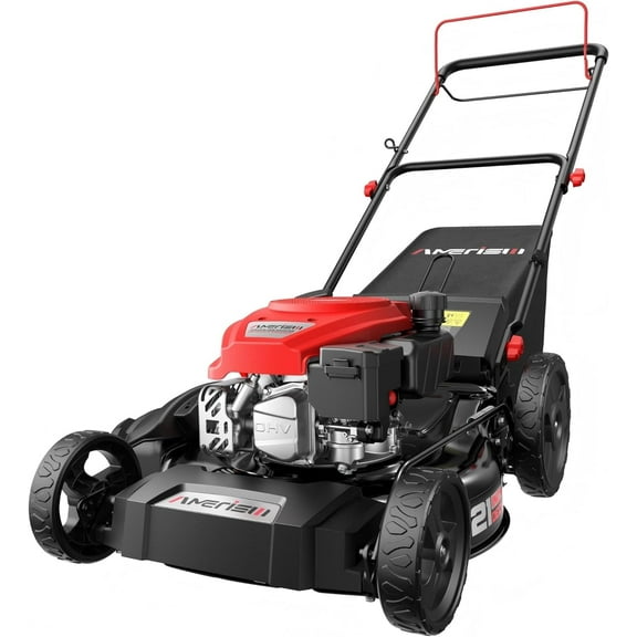 Amerisun 21" 170cc Self-Propelled Gas Lawn Mower with 6-position Height Adjustment