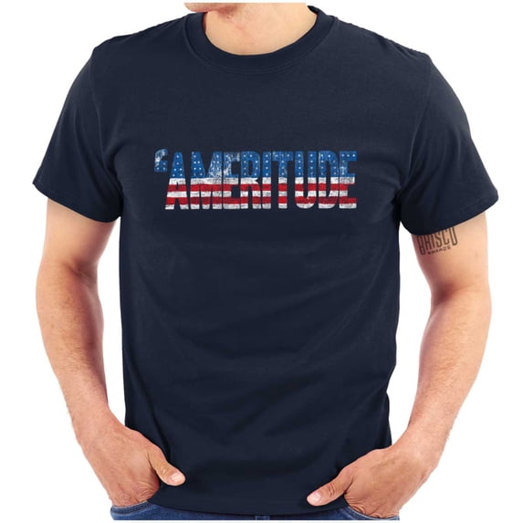 Ameritude American Attitude Funny Men's Graphic T Shirt Tees Brisco Brands X