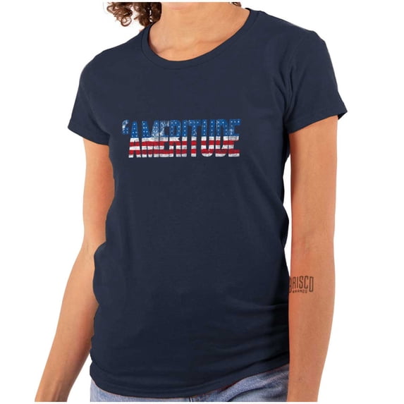 Ameritude American Attitude Funny Womens Slim Fit Graphic Tee Brisco Brands M