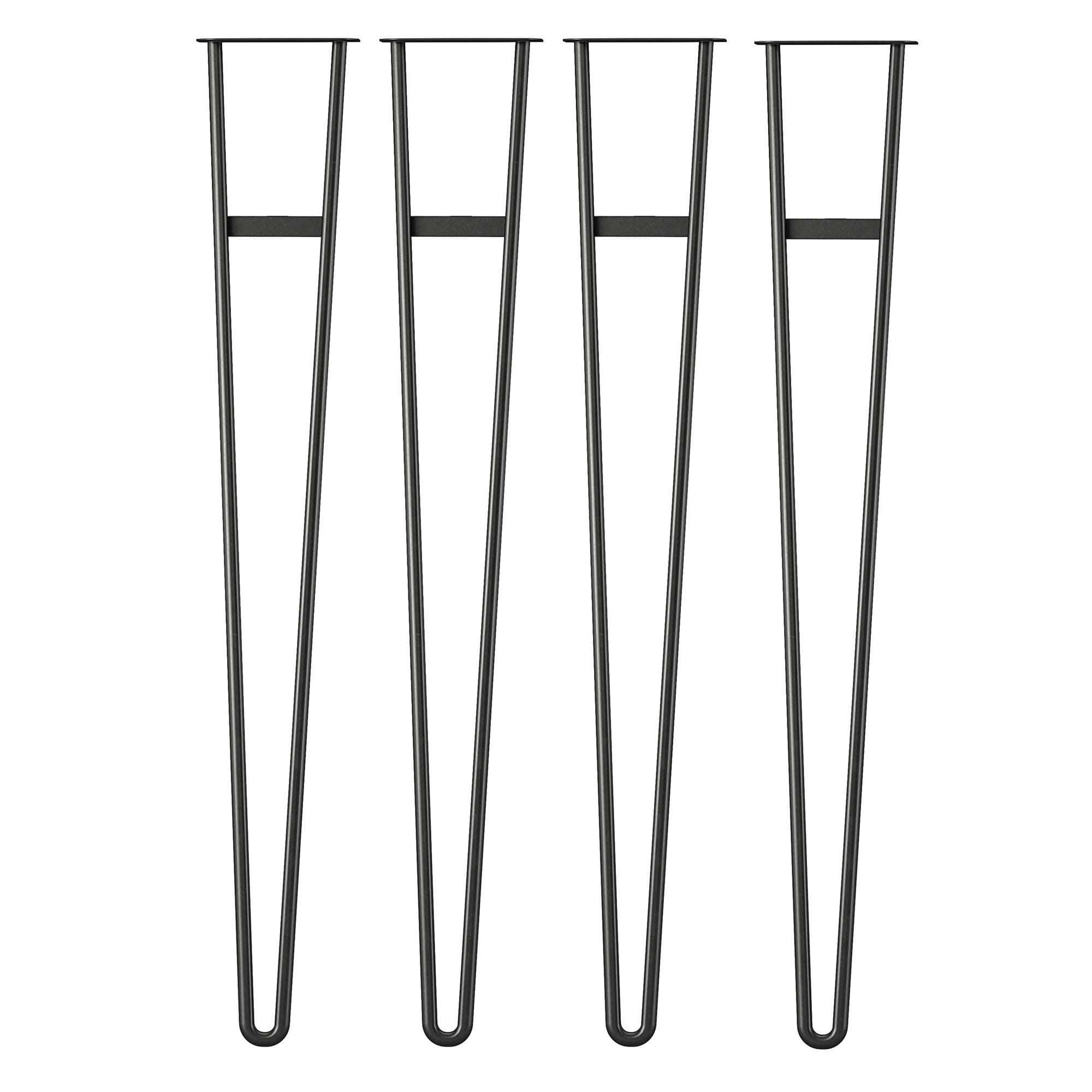 33.31" Black Steel Hairpin Furniture Legs, 4 Pack
