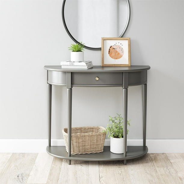Ameriwood Home Abbie HalfMoon Console Table, Gray