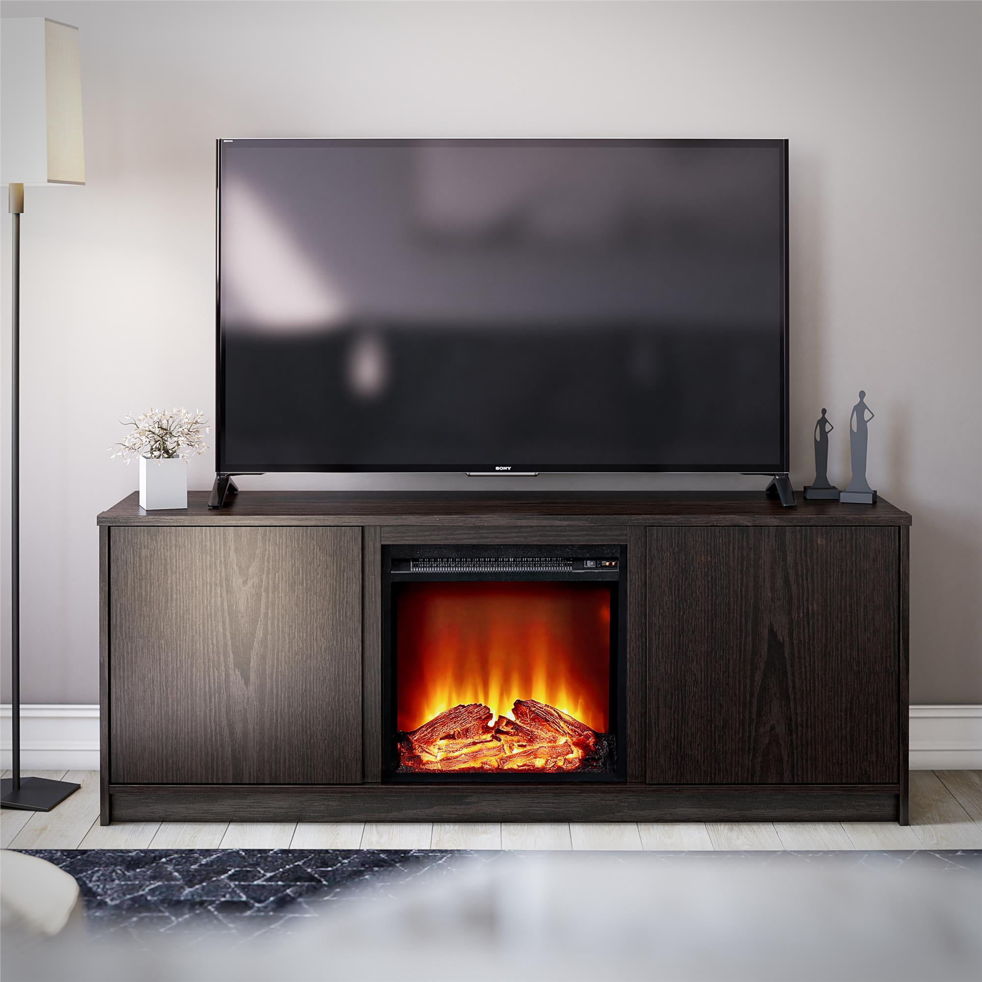 Ameriwood Home Allerton Electric Fireplace TV Stand Espresso