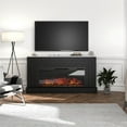 thumbnail image 1 of Ameriwood Home Amerleigh Wide Mantel with Linear Electric Fireplace, Black w/White Faux Marble Top, 1 of 12