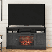 Ameriwood Home Ashton Lane Electric Fireplace TV Stand for TVs up to 65", Rustic Oak