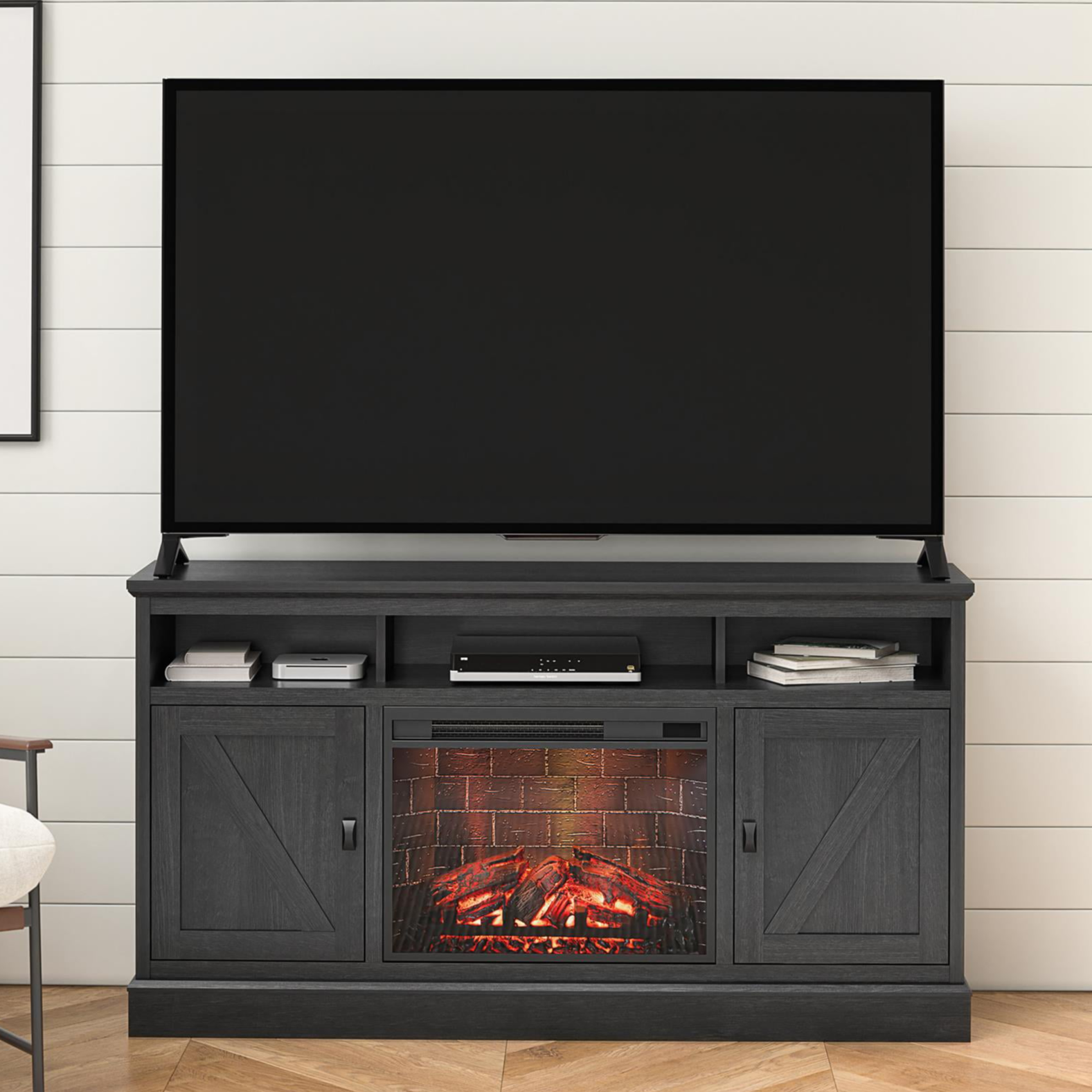Martin Svensson Home Orleans Small Spaces 38" TV Stand, Black - Walmart.com