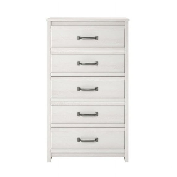 Ameriwood Home Bassinger 5 Drawer Dresser in Ivory Oak