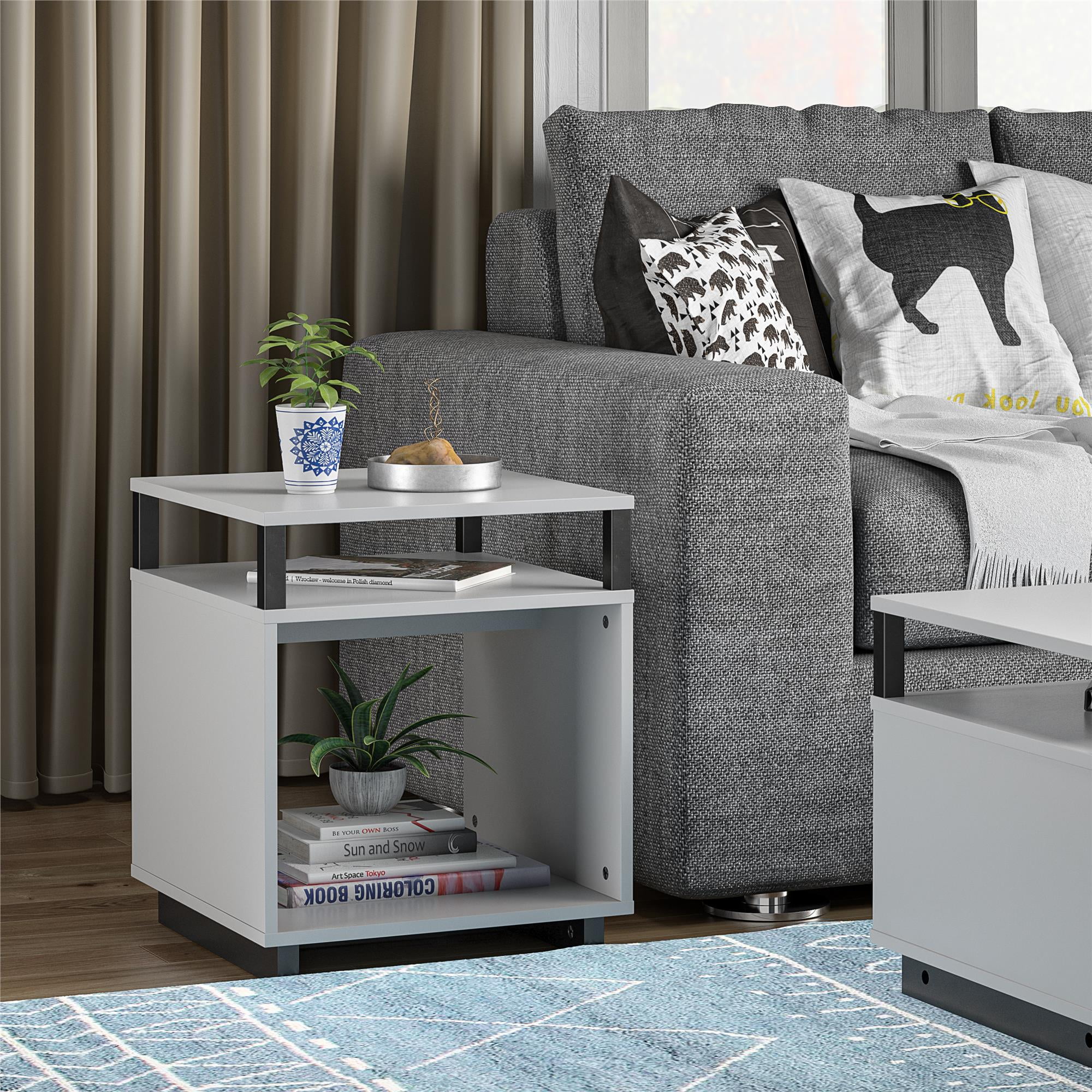 Ameriwood Home Carson End Table Dove Gray Walmart