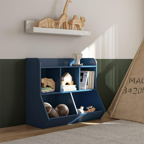 Ameriwood Home Charli Kids Toy Storage Bookcase, Navy