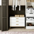 thumbnail image 1 of Ameriwood Home Clementine Small 3-Drawer Dresser with Oval Handles, White & Gold, 1 of 12