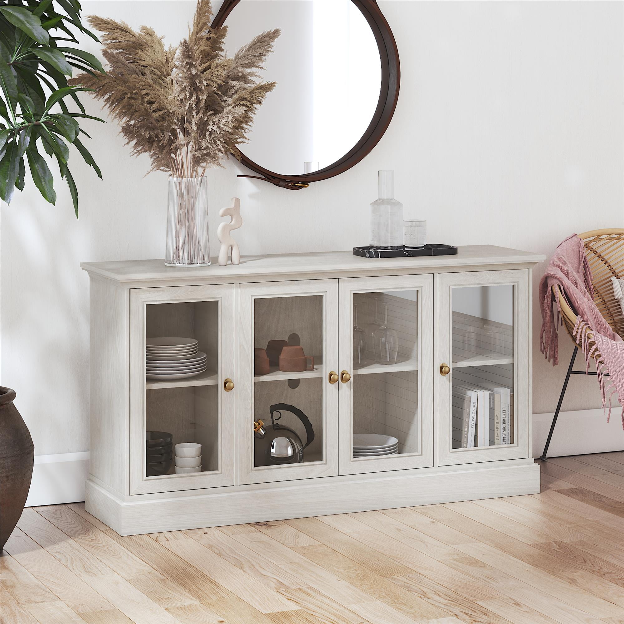 Ameriwood Home Convertax Console for 65" TVs, White Oak