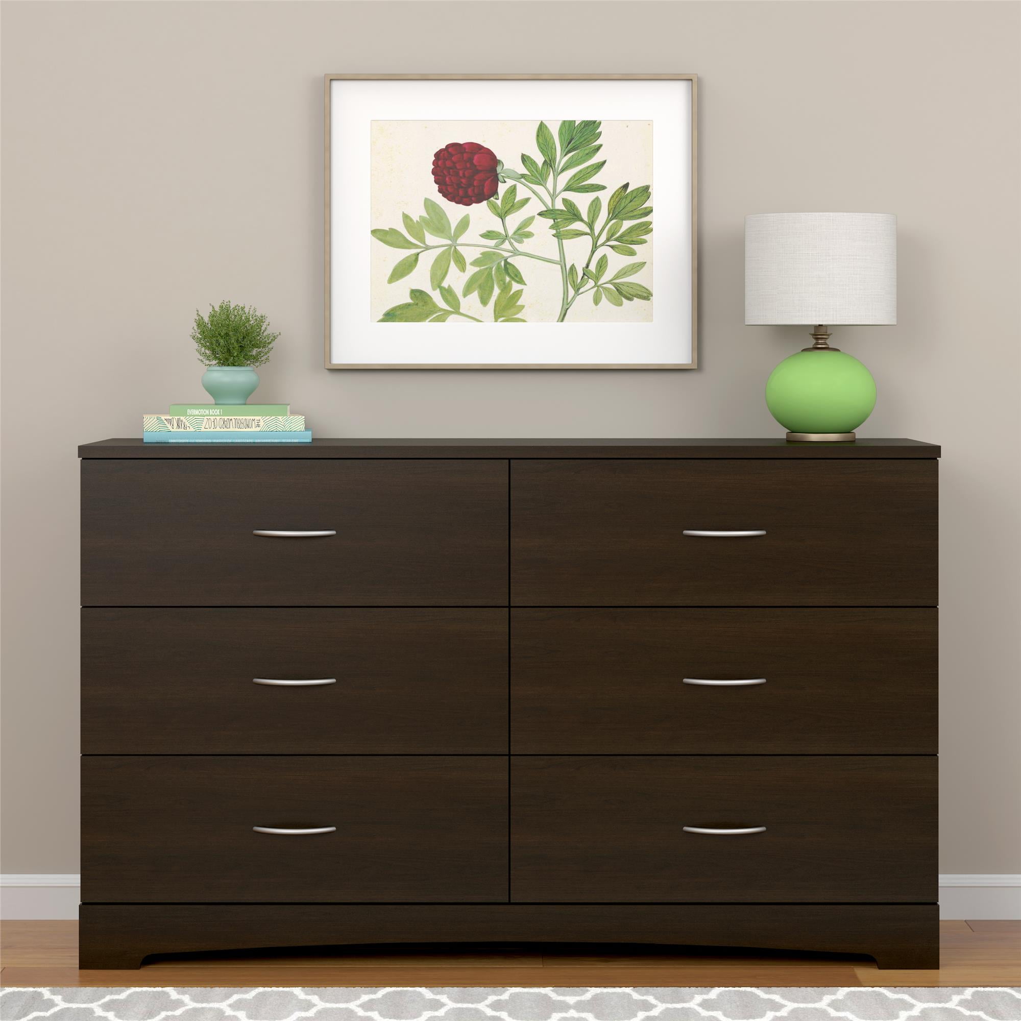 Ameriwood Home Crescent Point 6 Drawer Dresser, Multiple Colors